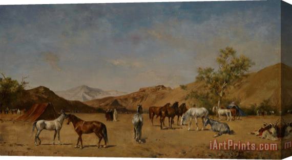 Eugene Fromentin An Arabian Camp Stretched Canvas Print / Canvas Art
