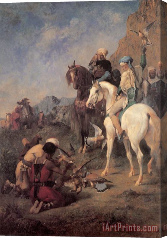 Eugene Fromentin Falcon Hunting in Algeria Stretched Canvas Print / Canvas Art