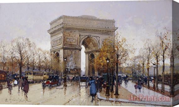 Eugene Galien-Laloue L'arc De Triomphe Paris Stretched Canvas Print / Canvas Art