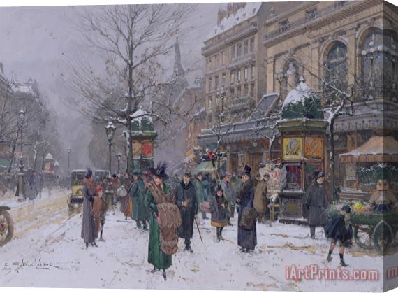 Eugene Galien-Laloue Parisian Street Scene Stretched Canvas Painting / Canvas Art