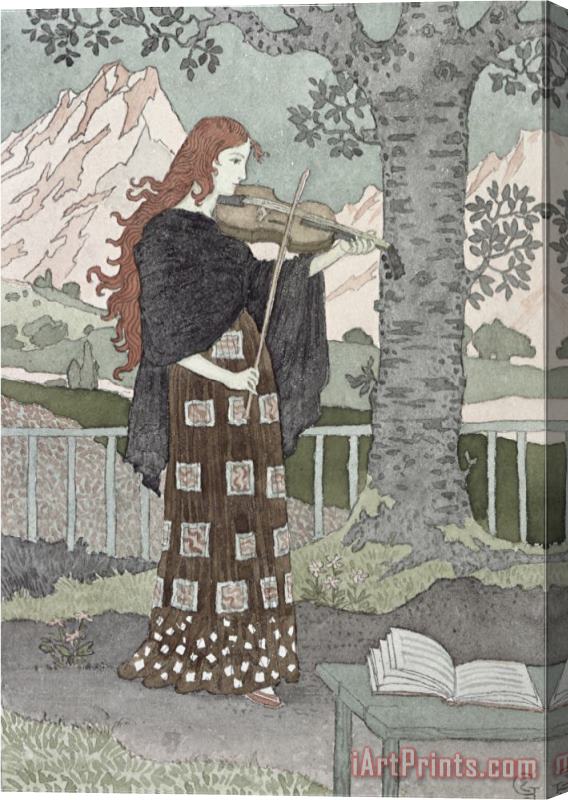 Eugene Grasset A Musician Stretched Canvas Painting / Canvas Art