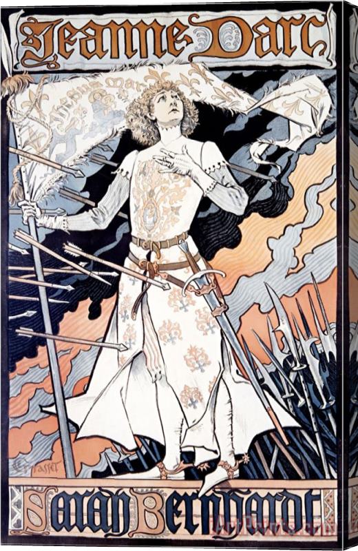 Eugene Grasset Jeanne D Arc Sarah Bernhardt Stretched Canvas Print / Canvas Art