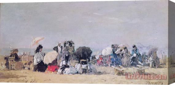 Eugene Louis Boudin Beach Scene Stretched Canvas Painting / Canvas Art