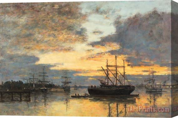 Eugene Louis Boudin Bordeaux In The Harbor Stretched Canvas Print / Canvas Art