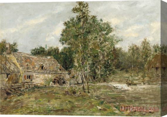 Eugene Louis Boudin Saint-cenery The Mill Stretched Canvas Print / Canvas Art