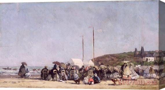 Eugene Louis Boudin The Beach at Trouville Stretched Canvas Painting / Canvas Art