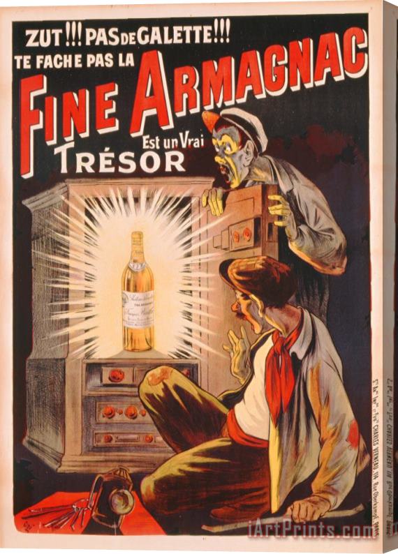 Eugene Oge Fine Armagnac advertisement Stretched Canvas Print / Canvas Art