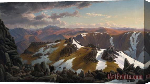 Eugene Von Guerard North East View From The Northern Top of Mount Kosciusko Stretched Canvas Print / Canvas Art