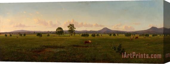 Eugene Von Guerard View of The Gippsland Alps, From Bushy Park on The River Avon Stretched Canvas Print / Canvas Art