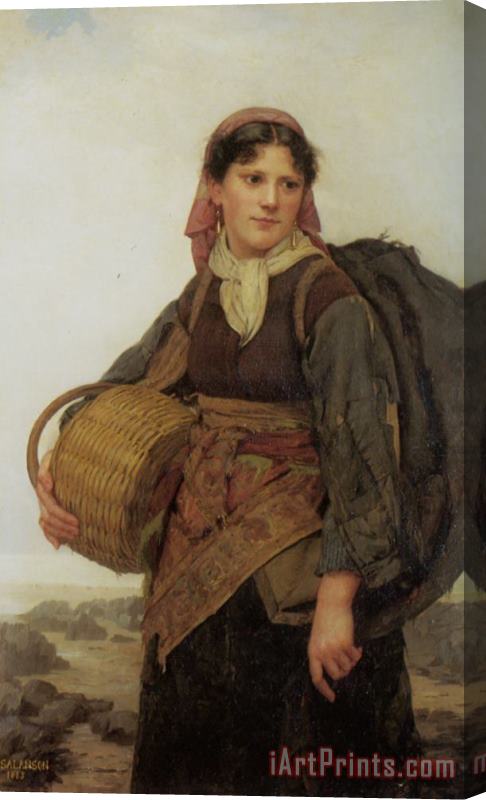 Eugenie Marie Salanson The Fishergirl Stretched Canvas Print / Canvas Art
