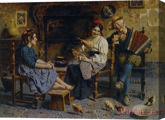 Eugenio Zampighi A Musical Serenade Stretched Canvas Painting / Canvas Art