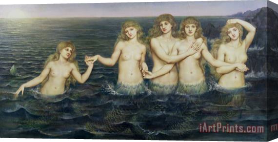 Evelyn De Morgan The Sea Maidens Stretched Canvas Painting / Canvas Art