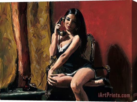 Fabian Perez Arpi in The Red Room Stretched Canvas Print / Canvas Art