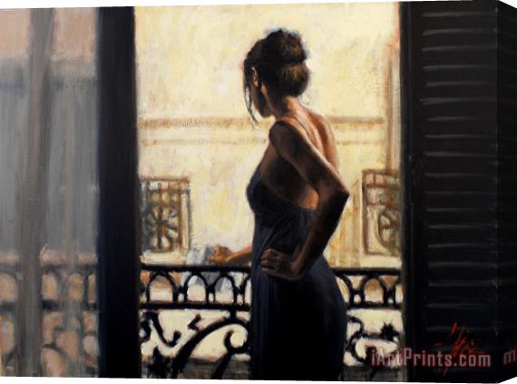 Fabian Perez Balcony at Buenos Aires IX Stretched Canvas Painting / Canvas Art
