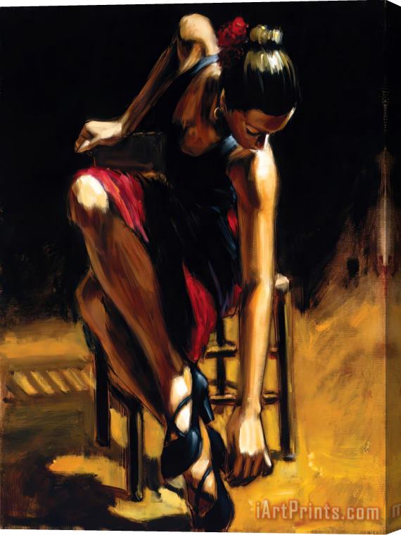 Fabian Perez Dancer in Red Skirt Stretched Canvas Painting / Canvas Art