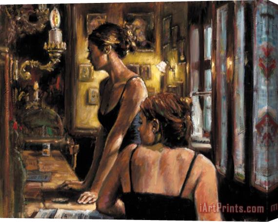 Fabian Perez El Federal Cafe Stretched Canvas Painting / Canvas Art