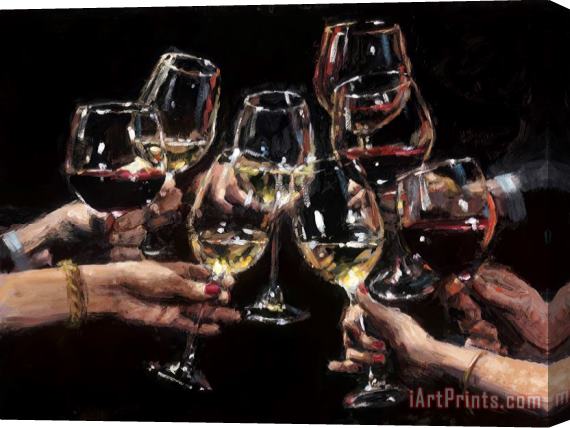 Fabian Perez For a Better Life Red And White with Bracelet Stretched Canvas Painting / Canvas Art