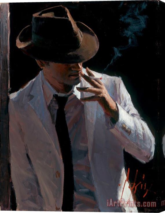 Fabian Perez Marcus with Hat And Cigarette Stretched Canvas Print / Canvas Art