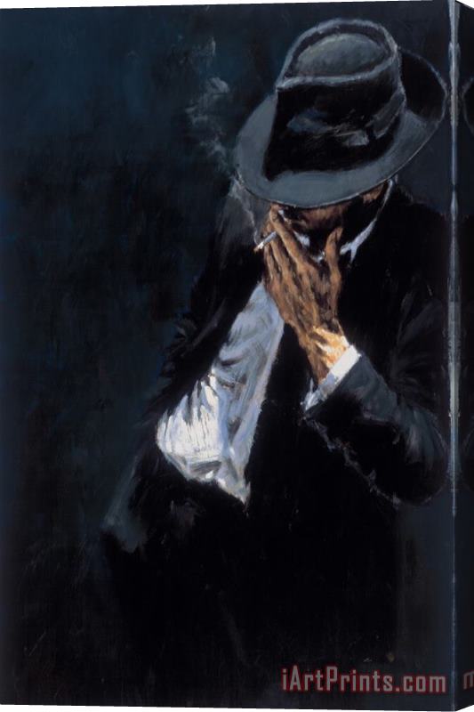 Fabian Perez Study for Man in Black Suit Stretched Canvas Painting / Canvas Art