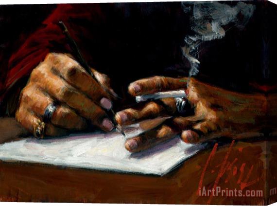 Fabian Perez Study of Artist's Hand Sketching Stretched Canvas Print / Canvas Art