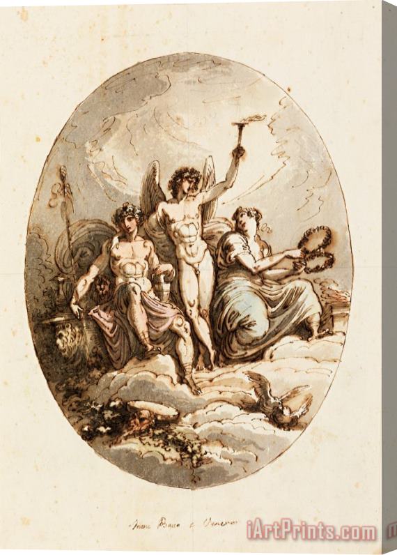 Felice Giani  Design for Wall Or Ceiling Decoration with Bacchus, Hymen And Venus Stretched Canvas Print / Canvas Art
