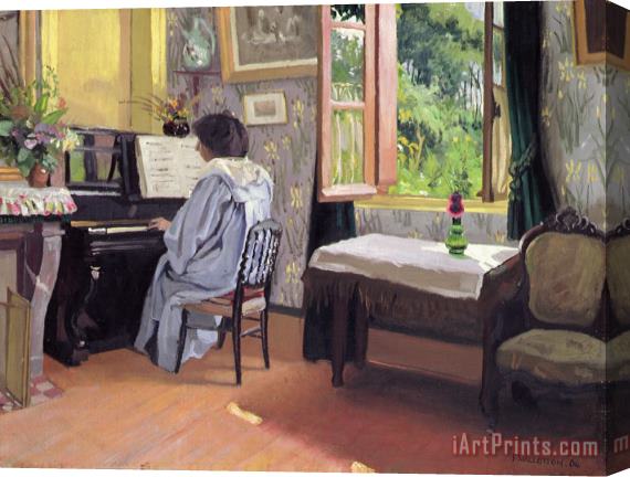 Felix Edouard Vallotton Lady At The Piano Stretched Canvas Painting / Canvas Art