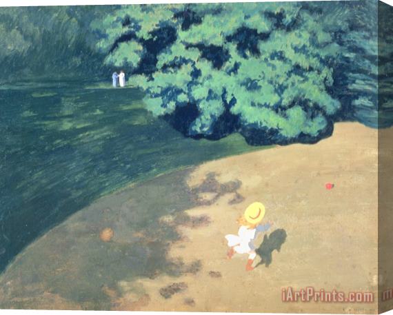 Felix Edouard Vallotton The Balloon or Corner of a Park with a Child Playing with a Balloon Stretched Canvas Print / Canvas Art