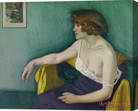Felix Edouard Vallotton Young Woman Seated In Profile Stretched Canvas Print / Canvas Art