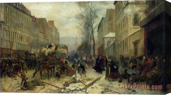 Felix Philippoteaux Bombardment of Paris in 1871 Stretched Canvas Print / Canvas Art