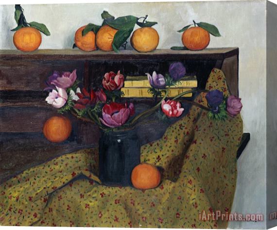Felix Vallotton Anemones And Oranges Stretched Canvas Painting / Canvas Art