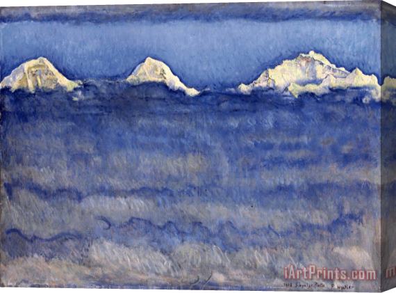 Ferdinand Hodler The Eiger, Monch And Jungfrau Peaks Above The Foggy Sea Stretched Canvas Painting / Canvas Art