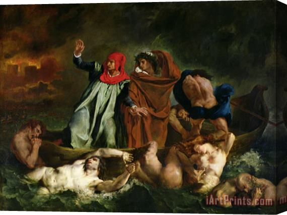 Ferdinand Victor Eugene Delacroix Dante and Virgil in the Underworld Stretched Canvas Painting / Canvas Art