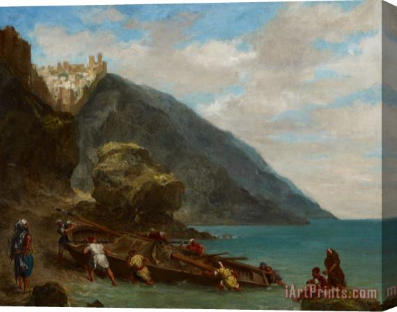Ferdinand Victor Eugene Delacroix View Of Tangier From The Seashore Stretched Canvas Painting / Canvas Art