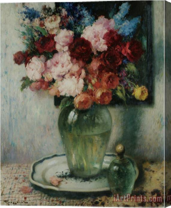 Fernand Toussaint Vase De Fleurs Stretched Canvas Print / Canvas Art