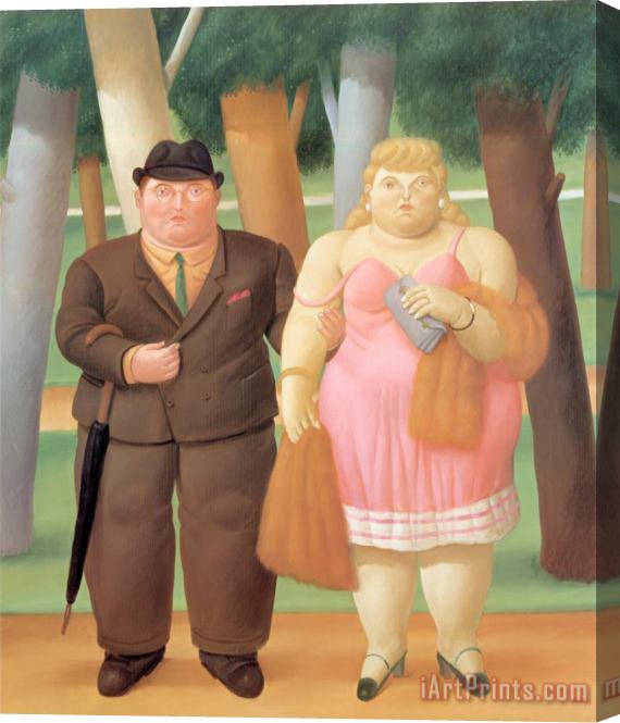 fernando botero A Couple Stretched Canvas Painting / Canvas Art