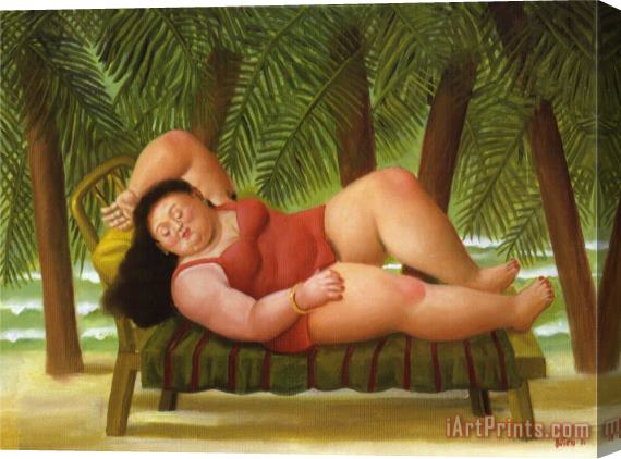 fernando botero Bather on The Beach Stretched Canvas Painting / Canvas Art
