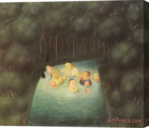 fernando botero Bathing Bishops in a River Stretched Canvas Print / Canvas Art