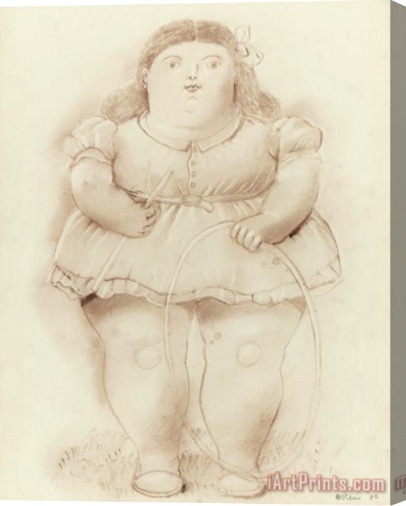 Fernando Botero Girl with Hoop, 1980 Stretched Canvas Print / Canvas Art