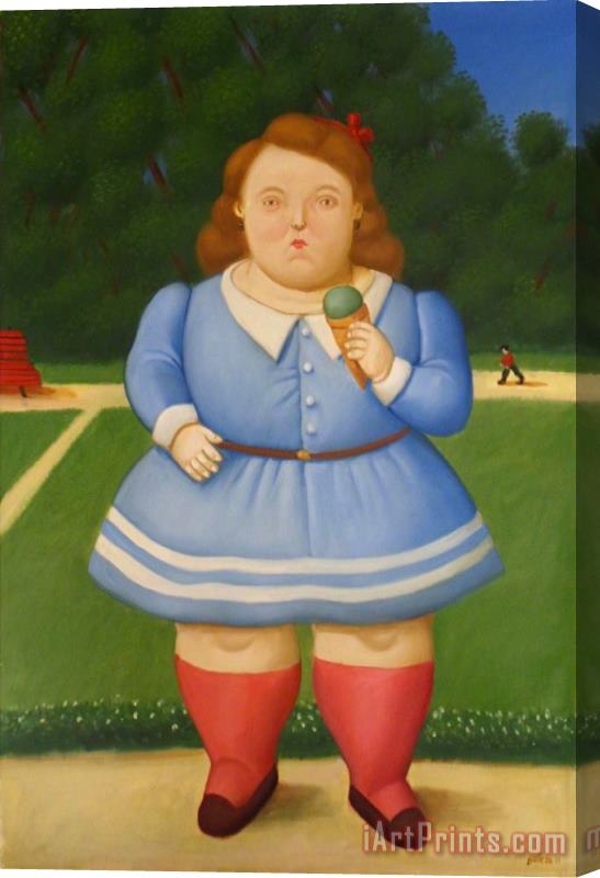 Fernando Botero Girl with Icecream, 2011 Stretched Canvas Print / Canvas Art