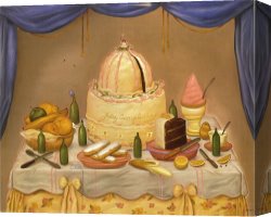 Birthday Canvas Paintings - Happy Birthday by fernando botero