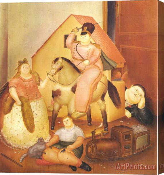 fernando botero Room with Children's Games Stretched Canvas Painting / Canvas Art