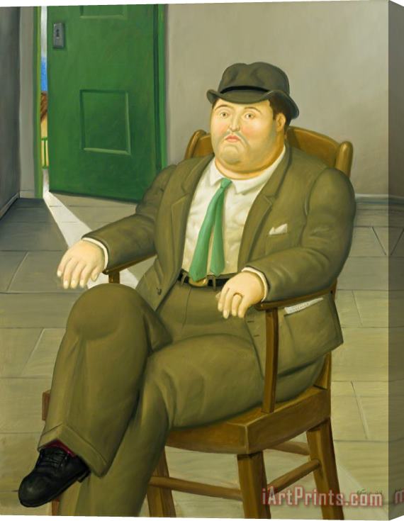 Fernando Botero Seated Man, 2004 Stretched Canvas Print / Canvas Art
