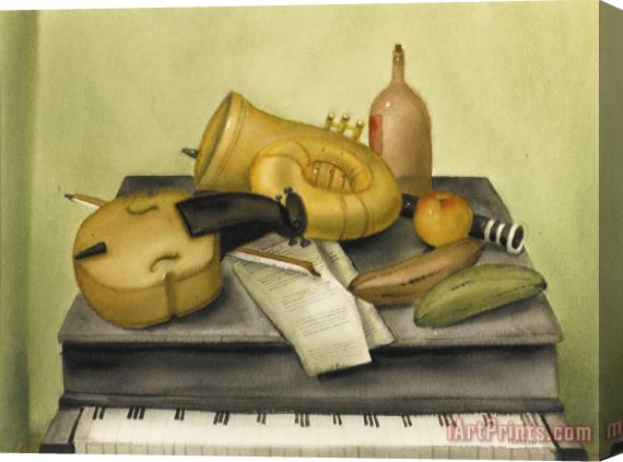 Fernando Botero Still Life with Musical Instruments Stretched Canvas Print / Canvas Art