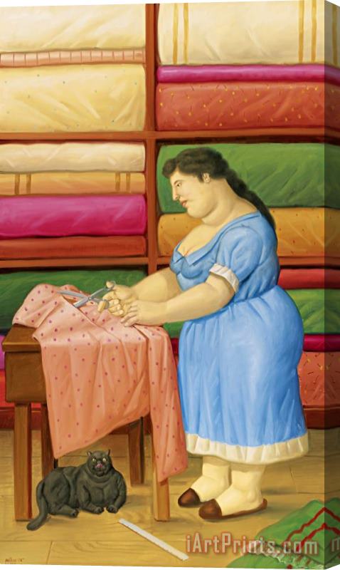 Fernando Botero The Seamstress (la Costurera), 2005 Stretched Canvas Print / Canvas Art