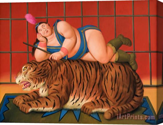 Fernando Botero Trainer with Tiger, 2007 Stretched Canvas Print / Canvas Art