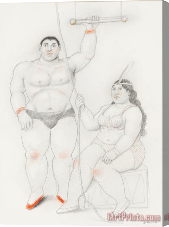Fernando Botero Trapezist Couple with a Rope, 2007 Stretched Canvas Print / Canvas Art