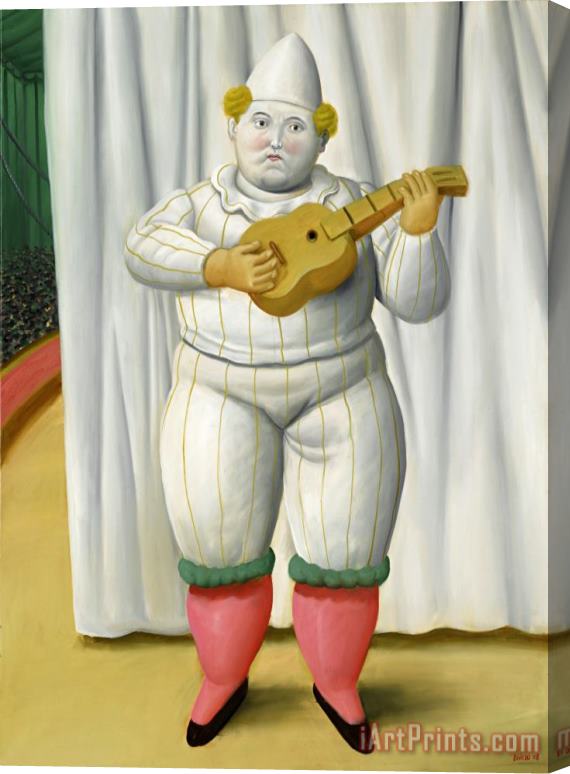 Fernando Botero White Pierrot, 2008 Stretched Canvas Painting / Canvas Art