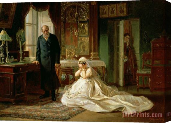 Firs Sergeevich Zhuravlev At the Altar Stretched Canvas Print / Canvas Art