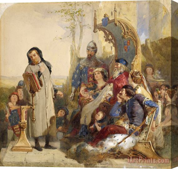 Ford Madox Brown Chaucer at The Court of Edward III 2 Stretched Canvas Print / Canvas Art