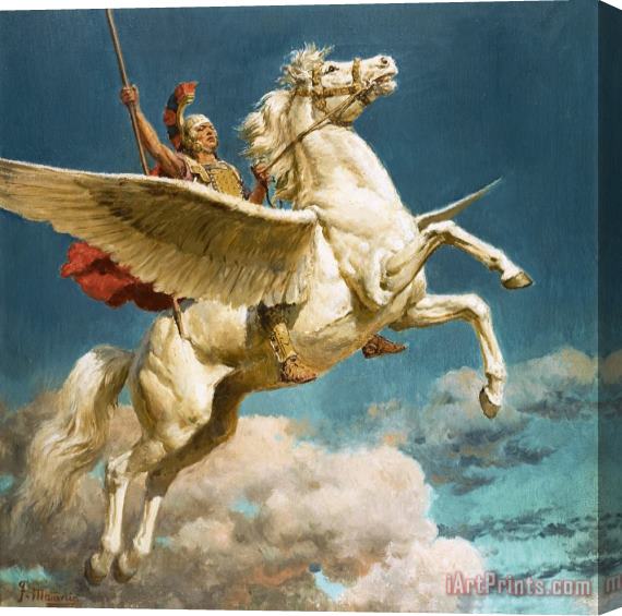 Fortunino Matania Pegasus The Winged Horse Stretched Canvas Painting / Canvas Art
